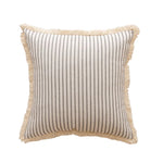 housse coussin rayures coton chanvre rustique beige rouge decoratif maison canape lit salon voiture