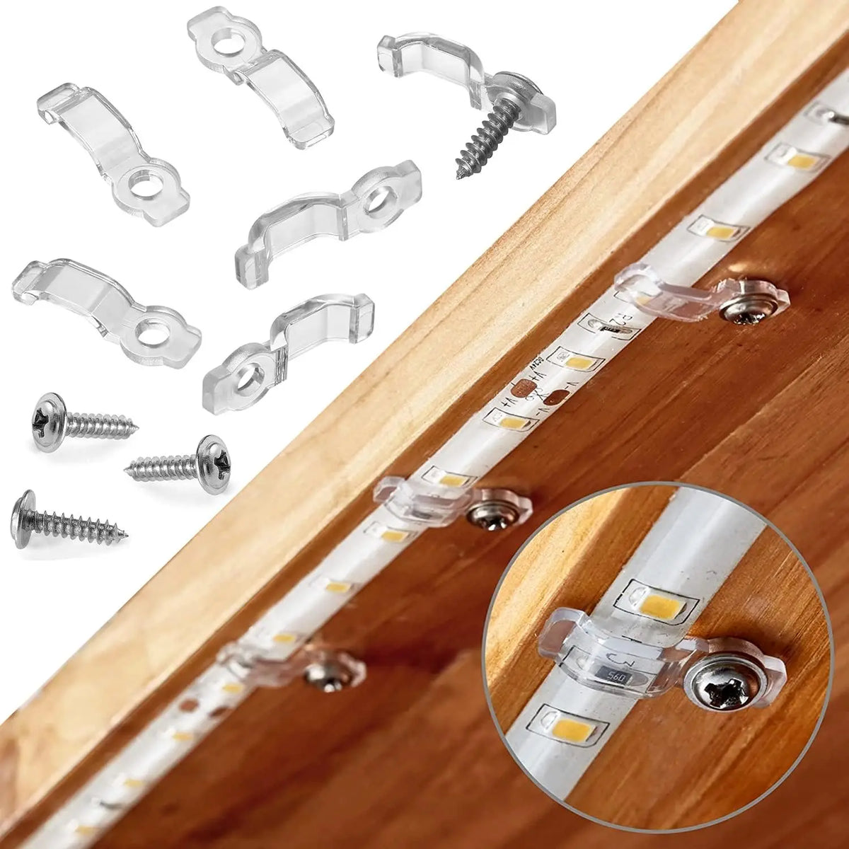 clips fixation ruban led blanc lumieres led opaques clips transparents vis moderne 10mm 8mm
