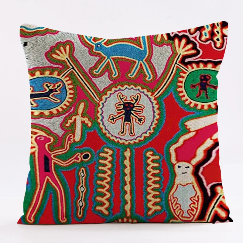 housse coussin multicolore motif ethnique imprimé polyester respectueux environnement bohème abstrait 45cm 45cmzipcode