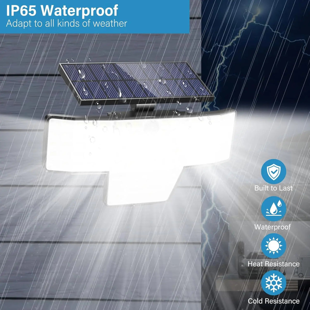 projecteur solaire led ip65 étanche capteur mouvement télécommande moderne gris bleu contemporain