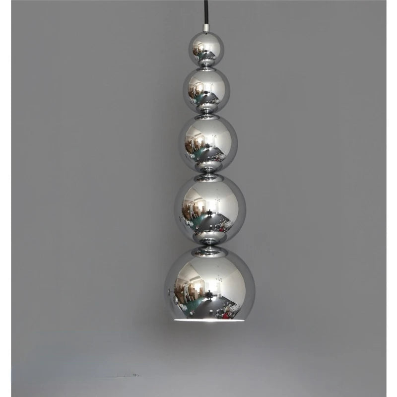 Suspension moderne argentée boules multiples salon chambre éclairage 15 30m² cordon noir