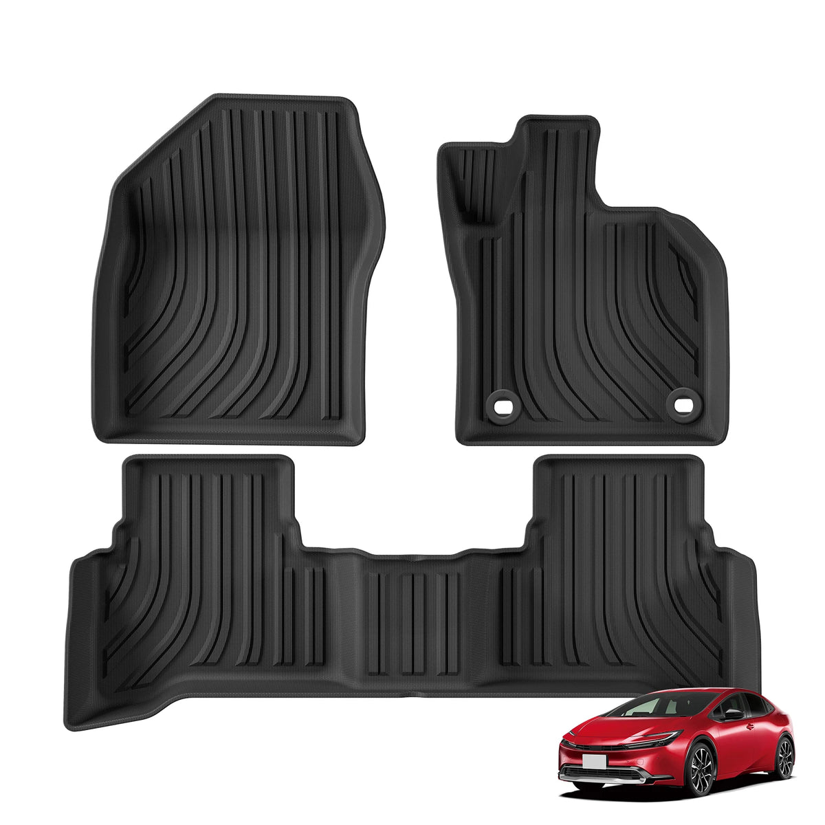 tapis sol voiture noir rayures horizontales moderne tpe avant arrière