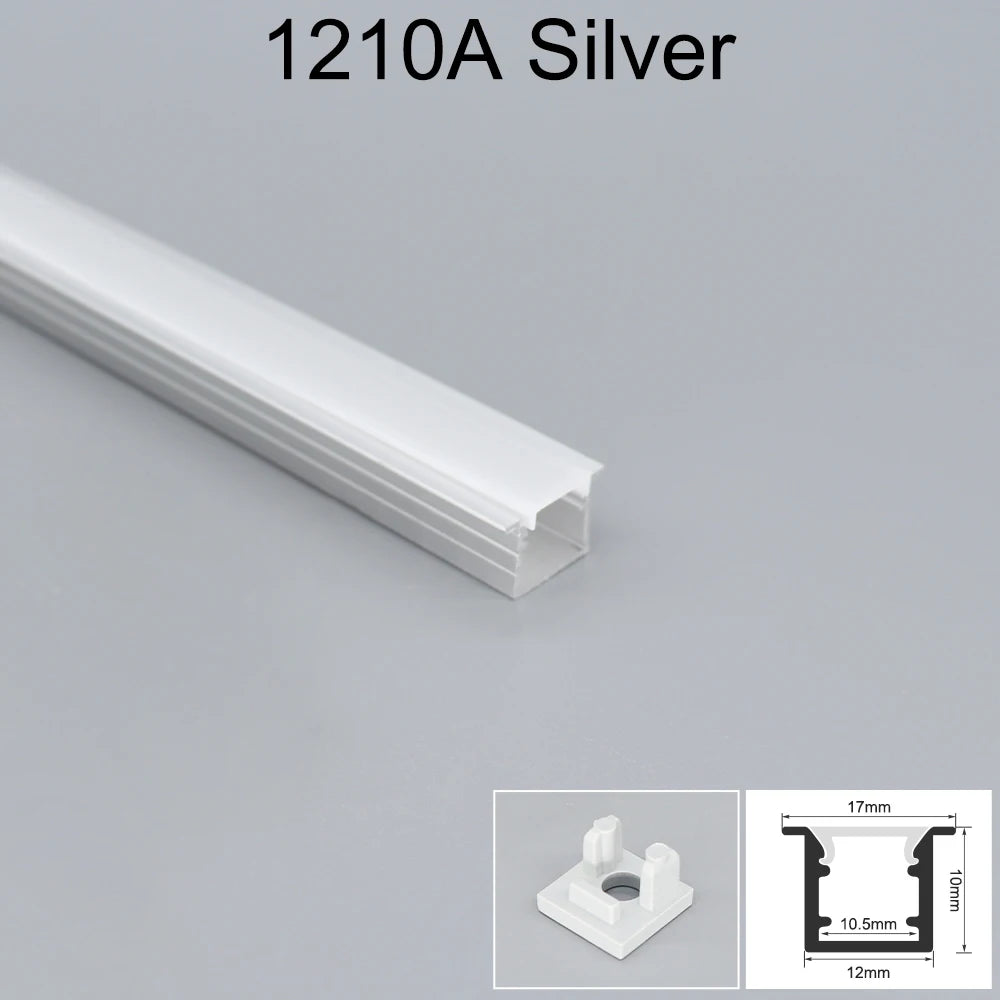 profils d'éclairage led aluminium blanc noir clips moderne 7mm 9mm 10mm 12mm