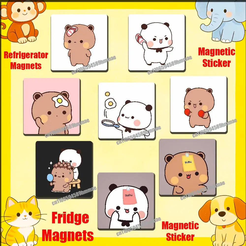 aimants réfrigérateur dessins animés pandas animaux blanc rose fun cartoon