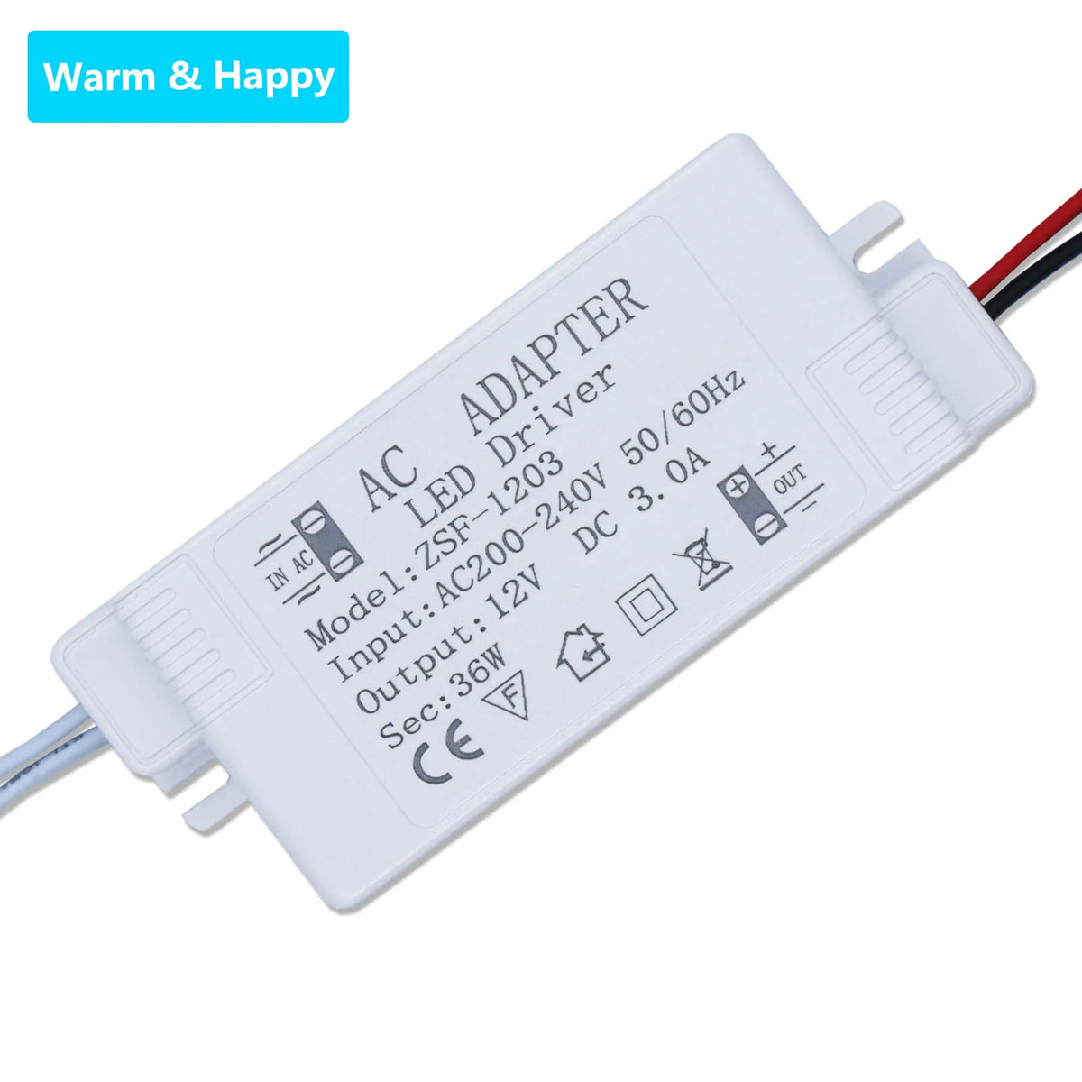 adaptateur led driver 12w 24w 36w 1a 2a 3a tension 12v blanc industriel