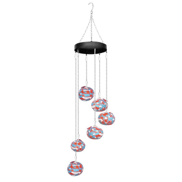 cloche vent moderne motifs floraux crochet métallique multiple couleurs extérieur