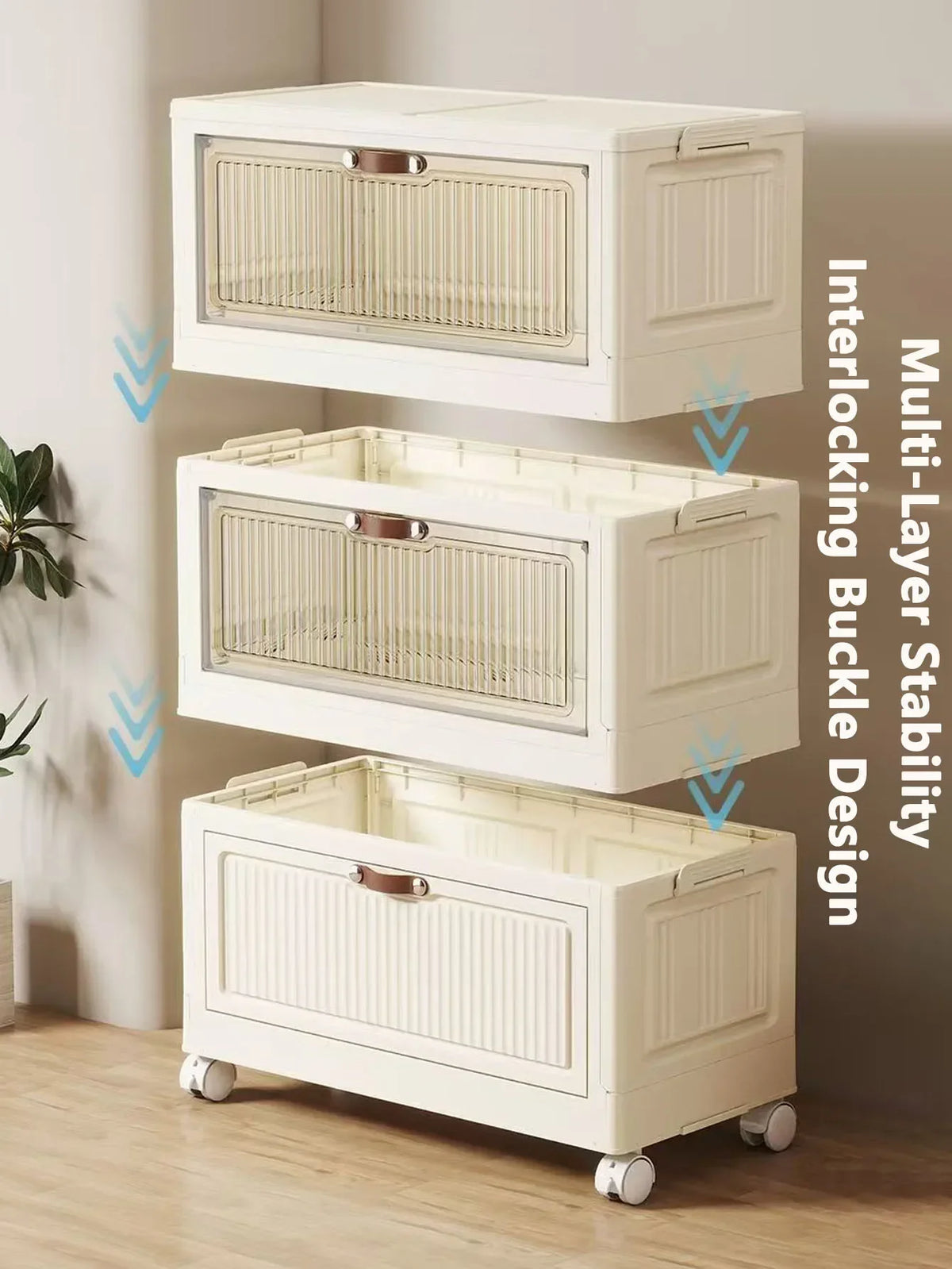 meuble rangement modulable pliable blanc rayures verticales moderne roulettes almacenamiento eficiente