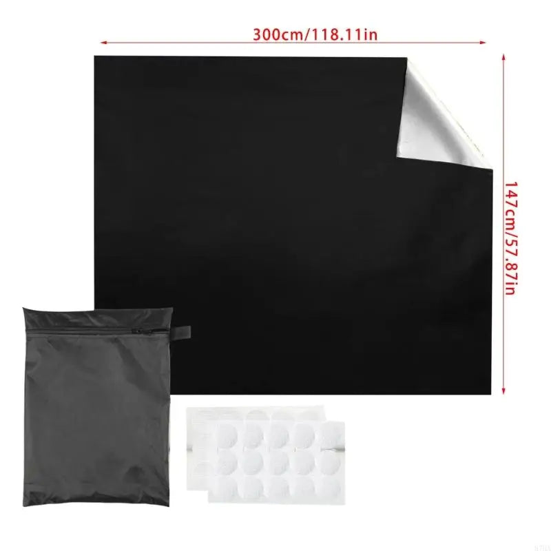 rideau rouleau noir points blancs adhésif moderne opacité sac rangement