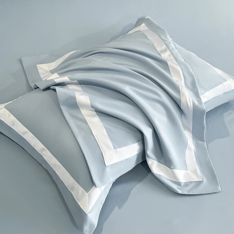 ensemble literie coton polyester rayures horizontales couverture taies oreiller moderne luxueux