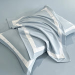 ensemble literie coton polyester rayures horizontales couverture taies oreiller moderne luxueux