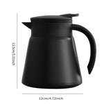 Théière acier inoxydable 600ml poignée moderne couvercle évacuation thermos isolation