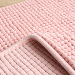 tapis bain moderne boules relief bleu marine gris clair bleu pastel rose pâle absorbant