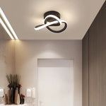 luminaire moderne led noir blanc doré abstrait spirale fixe contemporain opaque semi encastré