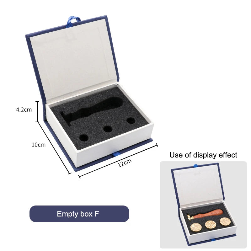 boîtes cadeaux cachets cire bleu vert marron classiques fermoirs magnétiques doublure mousse noire
