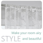 rideau moderne polyester transparent papillons fleurs blancs salon chambre coucher