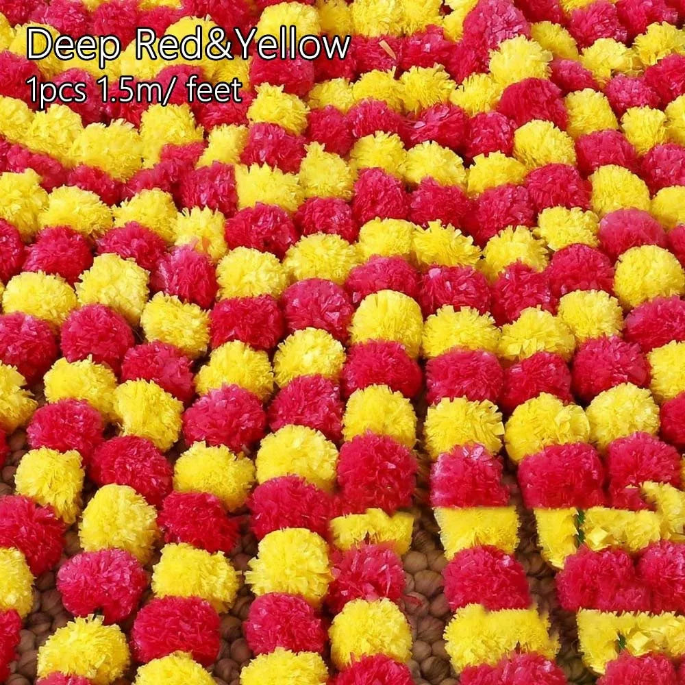 guirlande florale artificielle festives boules fleurs compactes couleurs vives indien festive ornement fête sans