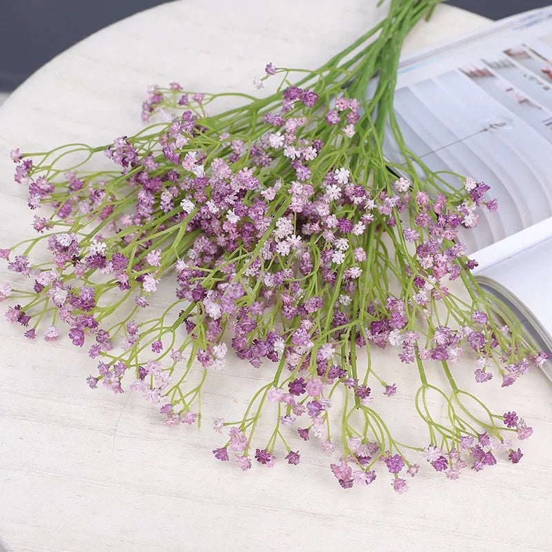 bouquet artificiel rose blanc violet moderne 64cm hauteur 21cm largeur