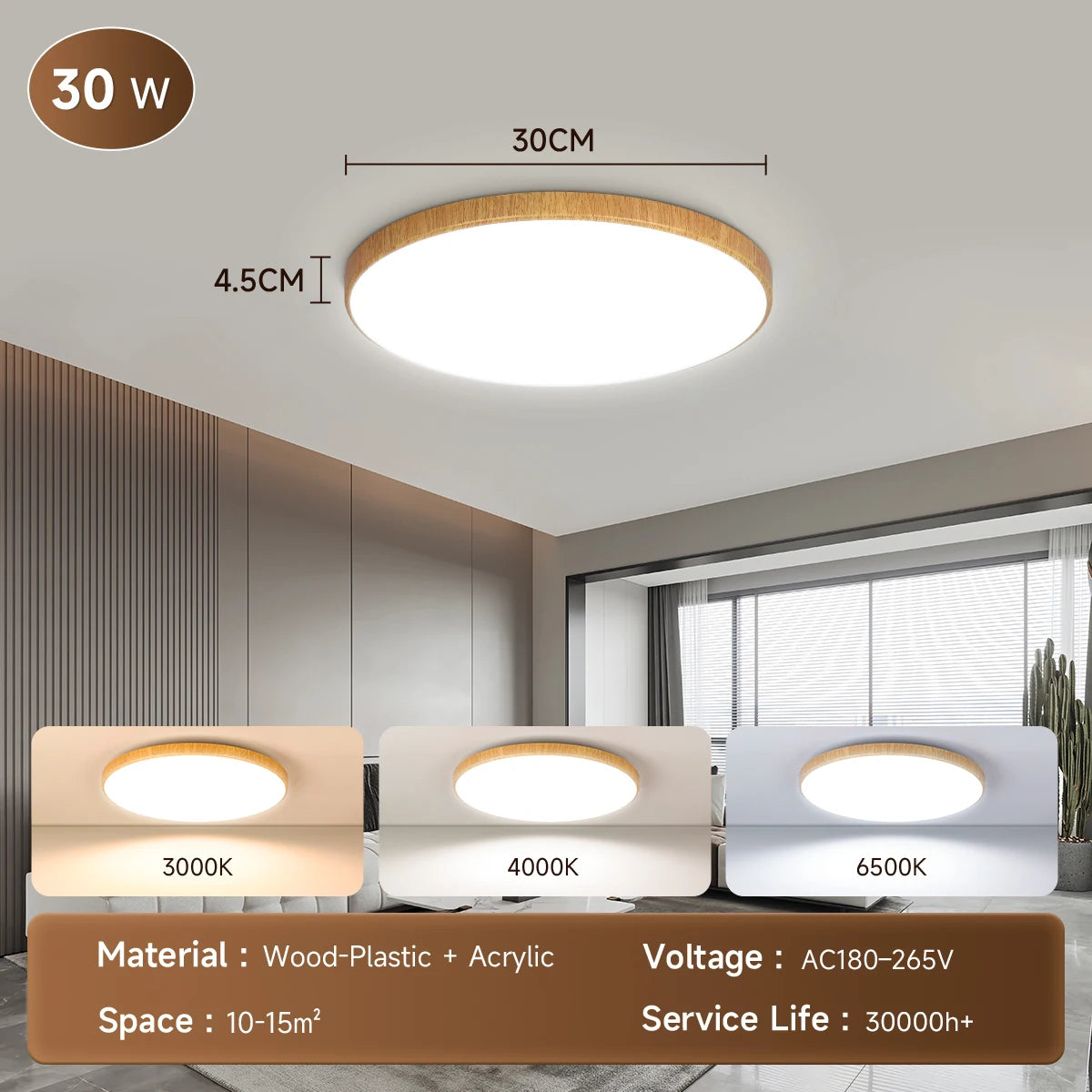 lampe led moderne blanc doré 18w 30w 40w 50w