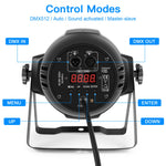 projecteur led 18 lumières rgbw dmx controle 8ch noir professionnel scène dj