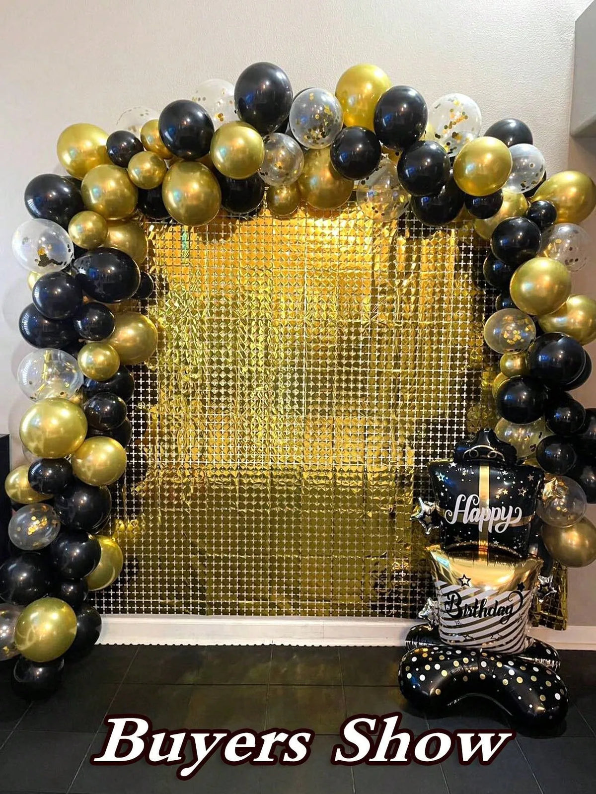 rideau decoratif panneau mural or argent rose carres scintillants surface texturée occasion fete anniversaire