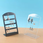 organisateur bijoux noir moderne porte boucles oreilles clips transparent 19x12.5 cm
