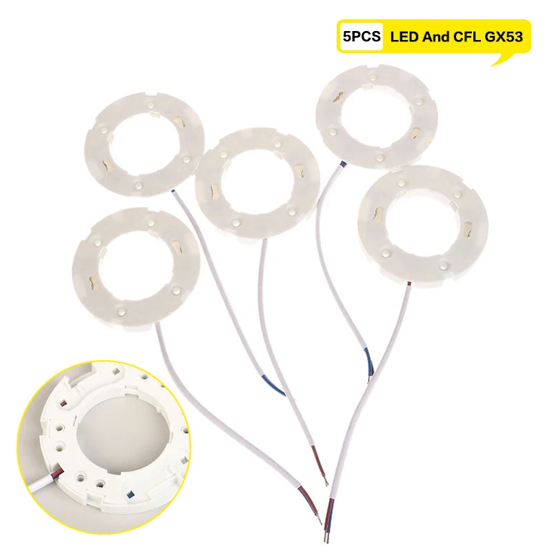 anneaux fixation blancs ampoules led cfl câbles bleus noirs modernes
