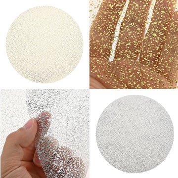 tapis table rond texturé or argent festif moderne 33cm set table decoratif glitter respectueux