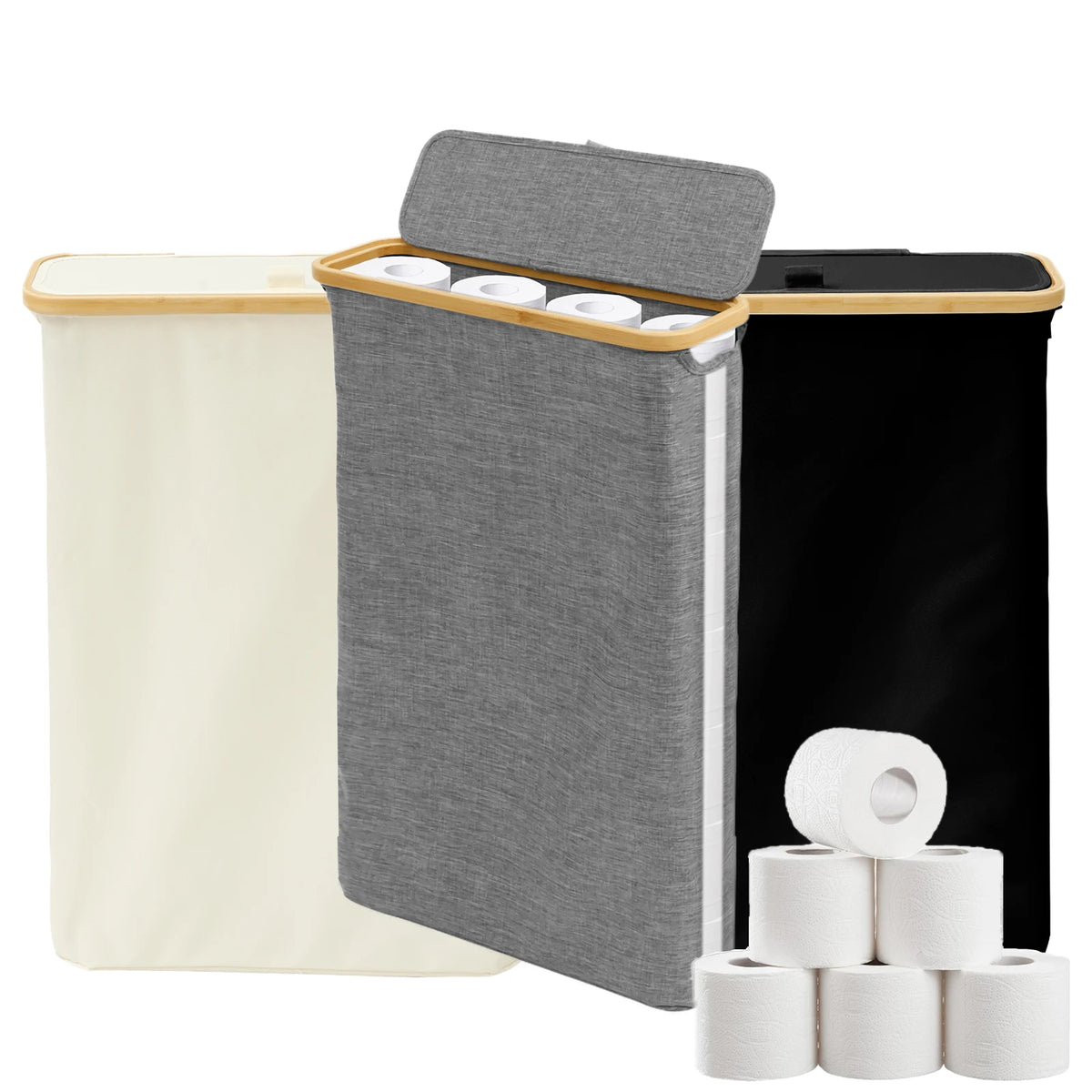 rangement papier toilette boîte organisation bambou moderne minimaliste pliable étanche grande capacité oxford cloth