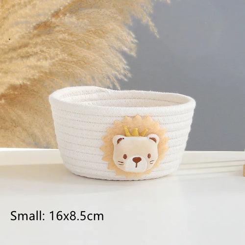 paniers coton tissé animaux léopard lion chat enfants rangement articles divers multifonctionnels respectueux environnement