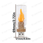 lampe led effet flamme usb transparente orange beige moderne chambre veilleuse festival