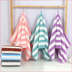 serviettes bain microfibre séchage rapide rayées moderne rose bleu vert gris blanc adultes