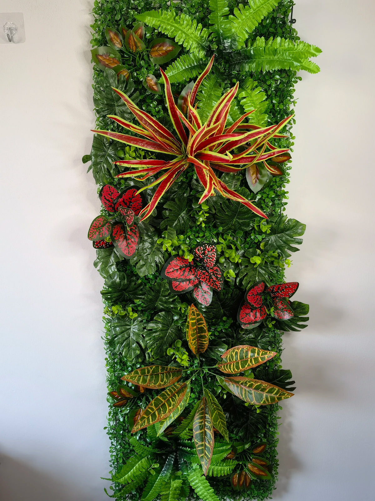 panneau végétal mural plante artificielle herbe décorative jardin extérieur moderne vert rouge blanc