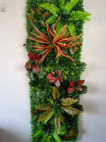 panneau végétal mural plante artificielle herbe décorative jardin extérieur moderne vert rouge blanc