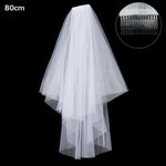 voile mariée blanc tulle fin noeuds satinés clips élégants classiques deux couches transparents