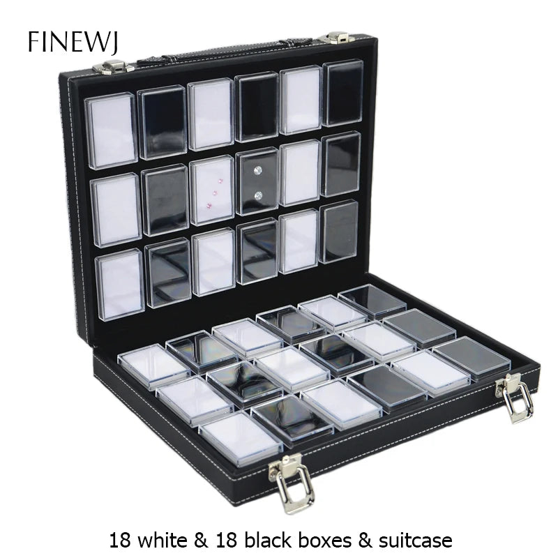 boîte rangement bijoux noir moderne cadenas boîtes transparentes.storage organizer jumbo sizegems