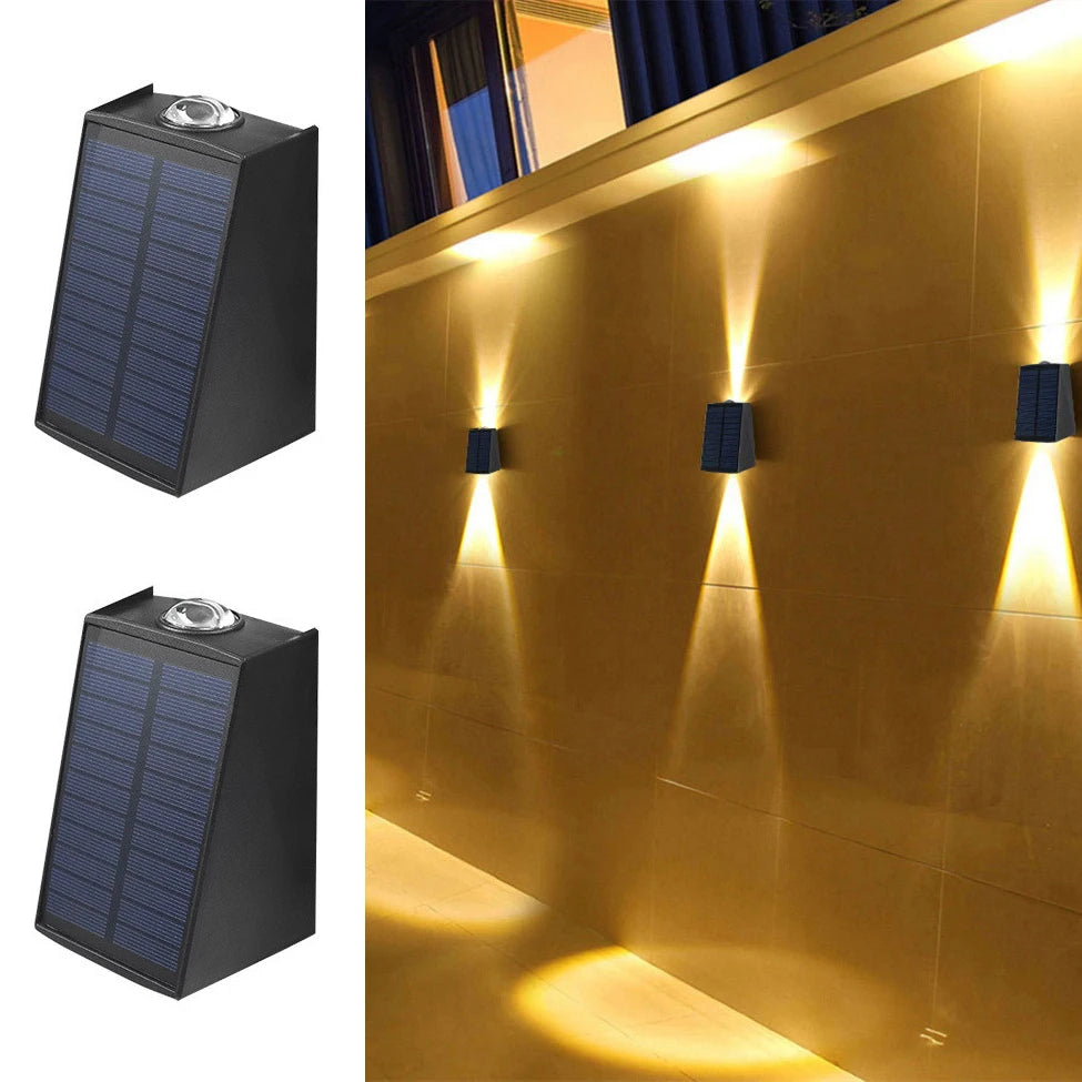 applique murale solaire led moderne panneau solaire noir bleu contemporain minimalisteextérieur jardin villa rue