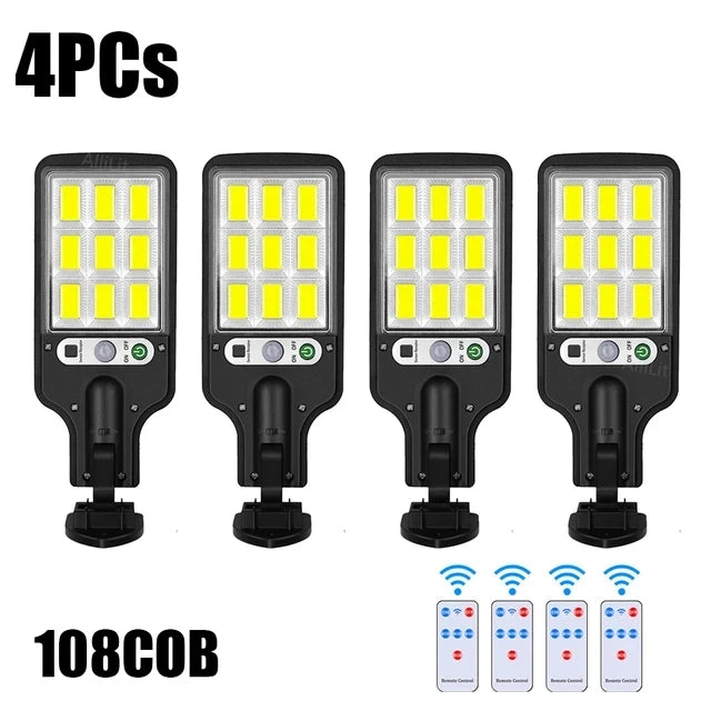 lampe rue solaire moderne noire led ip65 extérieure capteur mouvement fixée vis