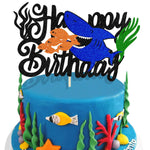 décoration gâteau pêche poissons bateau happy birthday anniversaire enfant festif carton motifs marins festive
