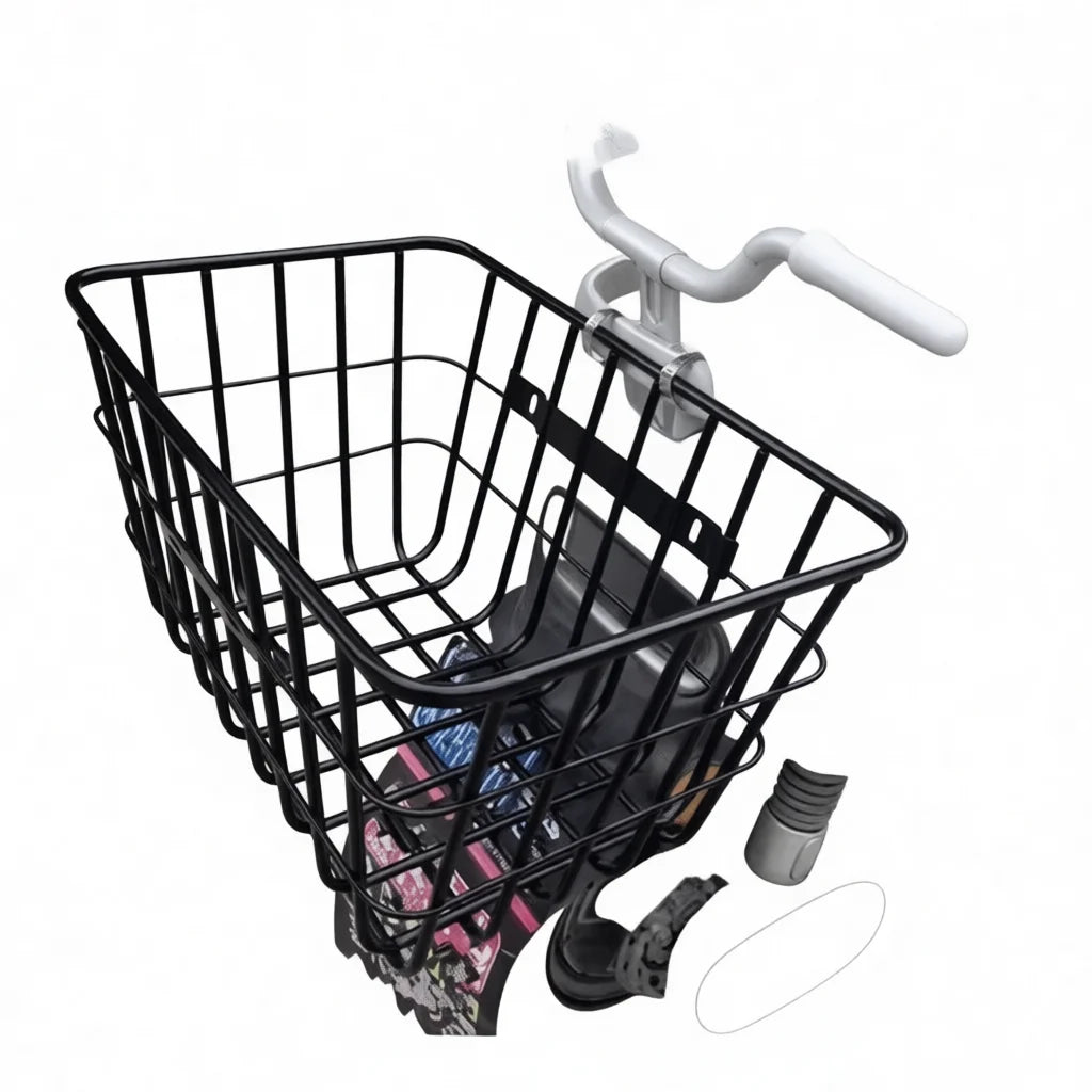 panier vélo acier noir grille moderne clips fixation durable étanchearrière vélo.storage