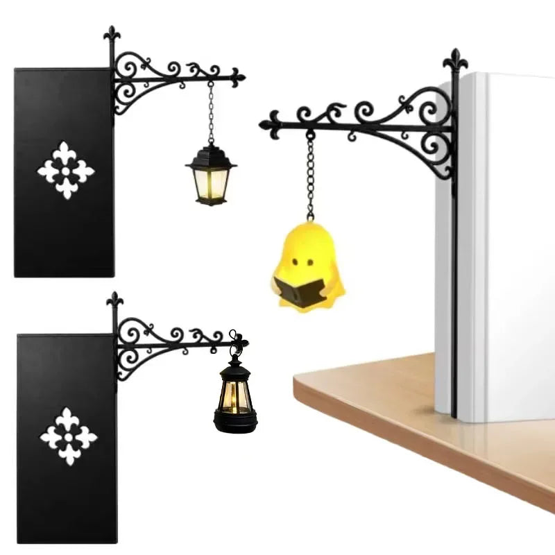 lampe décorative rétro fantôme livres suspension murale led transparente vintage