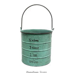 Pot fleurs vintage vert bleu blanc motif étiquette hauteur 22cm largeur 12cm