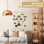 cadre mural photos bois moderne clips suspension rustique