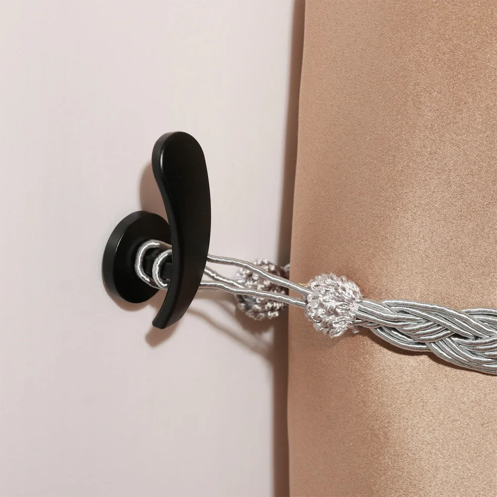boucle ruban rideau moderne vis fixation noir or rose gold métal tressé