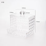 boîte rangement transparente bois coton tiges couvercle bambou moderne minimaliste anti poussière cosmétiques salle
