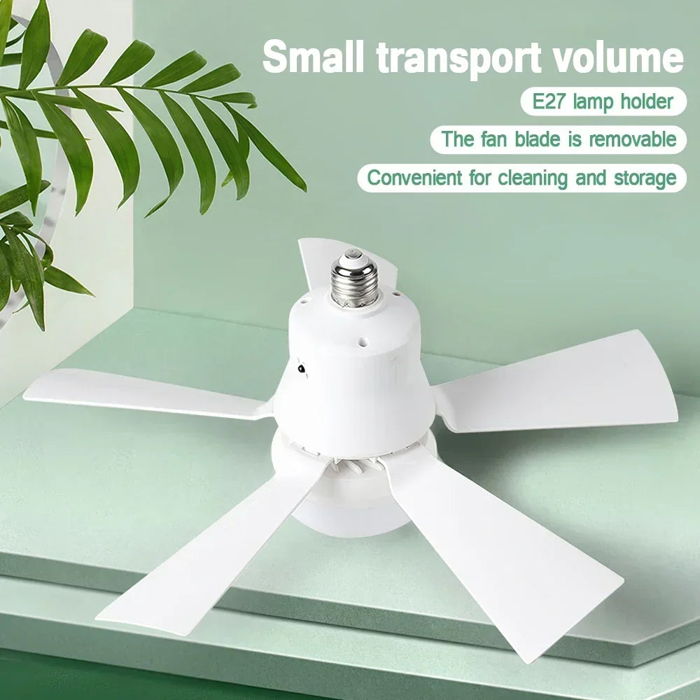 ventilateur lampe led blanc moderne minimaliste vitesses télécommande e27 ac85 265v