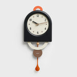 horloge murale moderne minimaliste aiguilles balancier noir blanc rouge