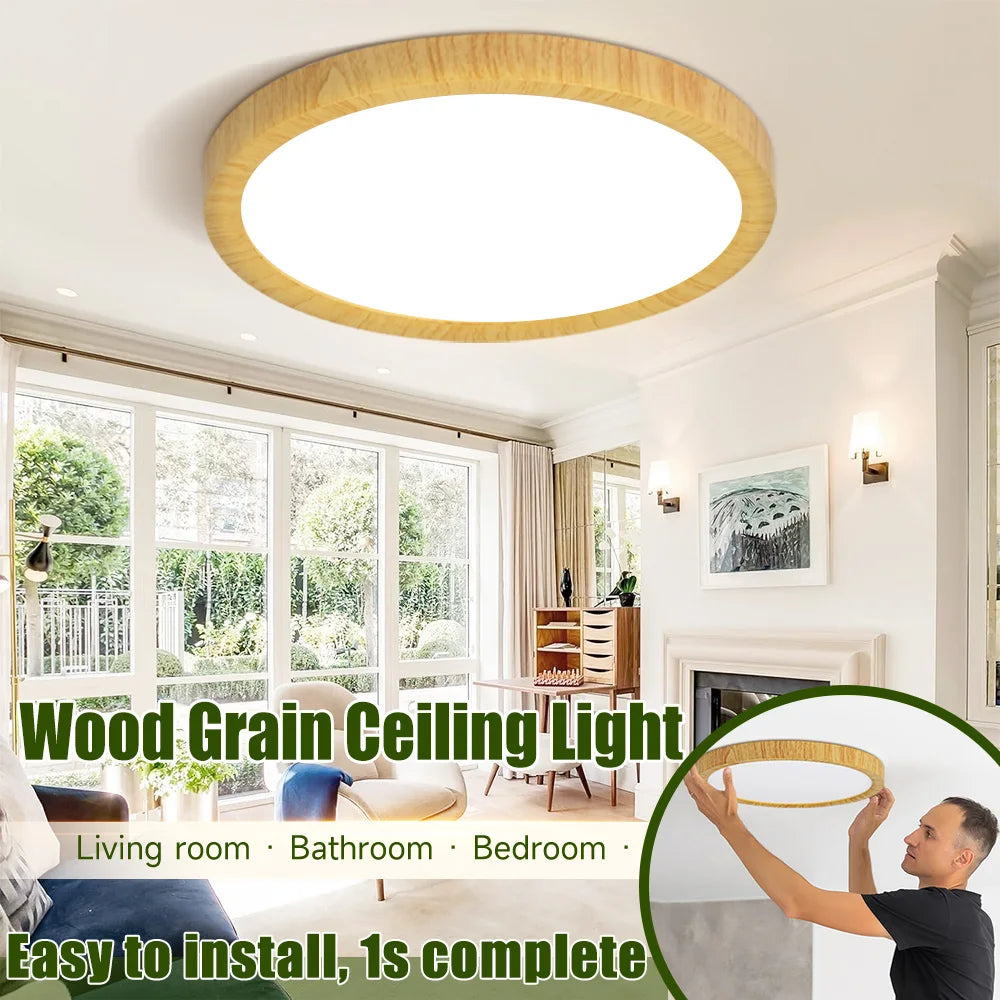 lampe grain bois led moderne blanc naturel 220v 20w 30w 40w