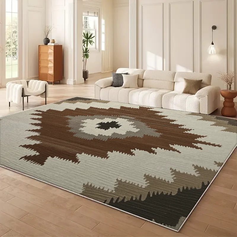 tapis sol moderne motif géométrique patchwork ethnique salon chambre maison facile entretien