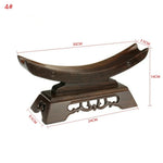 support épée bois naturel sculpté traditionnel marron foncé décoration maison