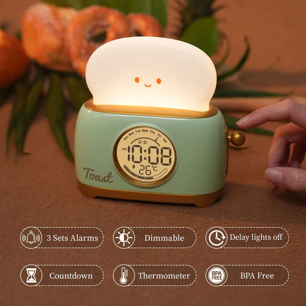 Réveil enfant avec fonction snooze et batterie rechargeable